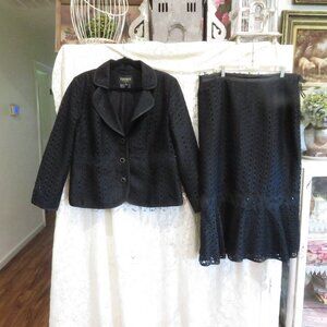2 pc Tiffany Collection Black Eyelet Mother of the Bride Date night Suit 18